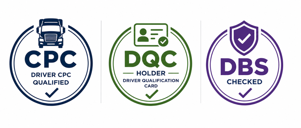CPC badge, DQC badge, DBS badge